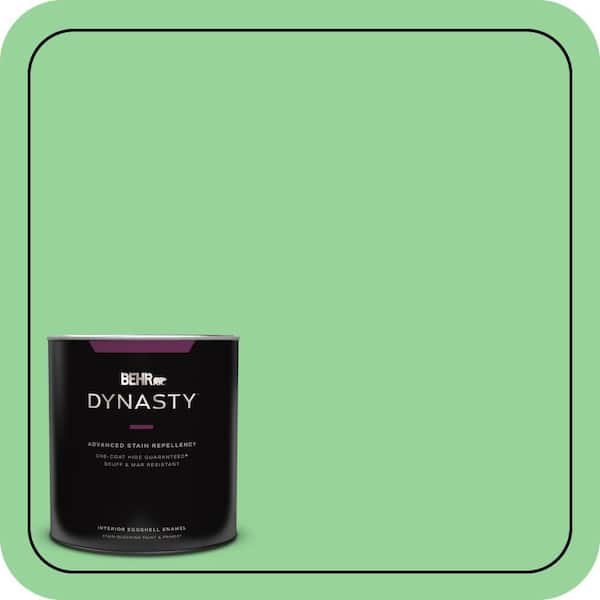 BEHR DYNASTY 1 qt. #P390-4 Young Green Eggshell Enamel Interior Stain-Blocking Paint and Primer