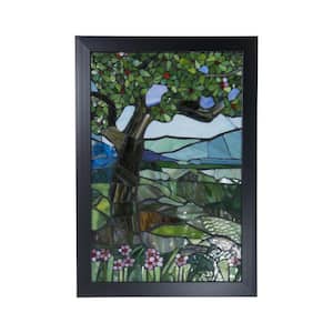 View Mt Mansfield 18 in. Wall Art Decor with Hand Rolled Art Glass Style