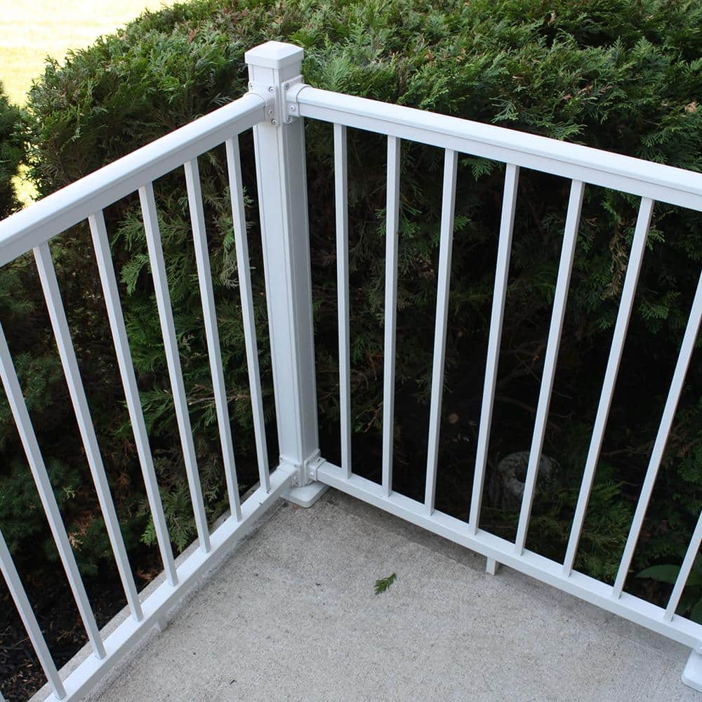 Stanford 36 in. White Aluminum Railing Kit for Decks and Porches