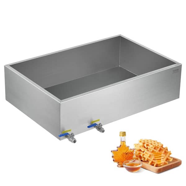 VEVOR Maple Syrup Evaporator Pan 35 gal. 509 Cups of 8.8 oz. Maple Syrup Flat Evaporator Pan with 2-Valves 304 Stainless Steel