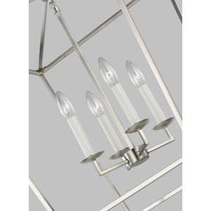 Dianna Medium 4-Light Brushed Nickel Schoolhouse Pendant Light