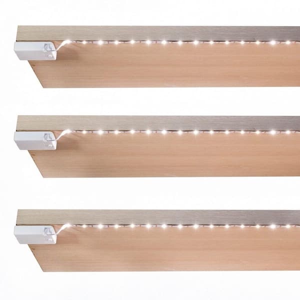 3-Pack 40 in. Battery Powered LED Strip Lights, Wireless LED Strip Lights for Under Cabinet Lighting, Neutral White