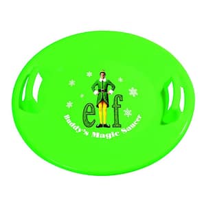 Downhill Plastic Pro Buddy The Elf Saucer Disc Snow Sled in Green