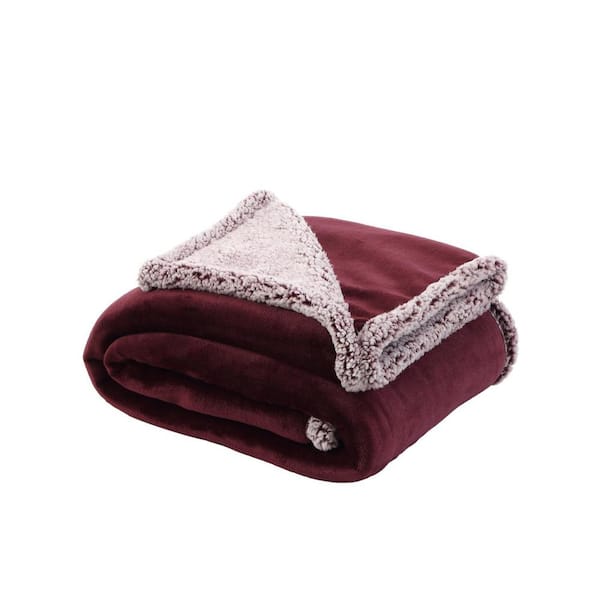 HomeRoots Charlie Purple Solid Color Polyester Throw Blanket