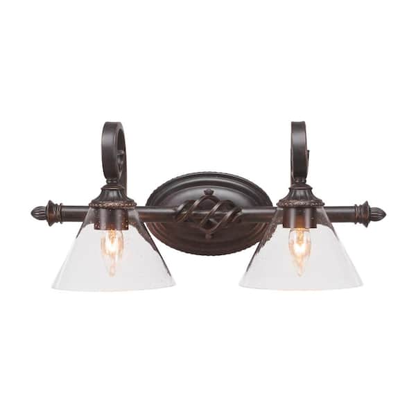 Unbranded Bridgewater 20.75 in. 2-Light Dark Granite Vanity Light