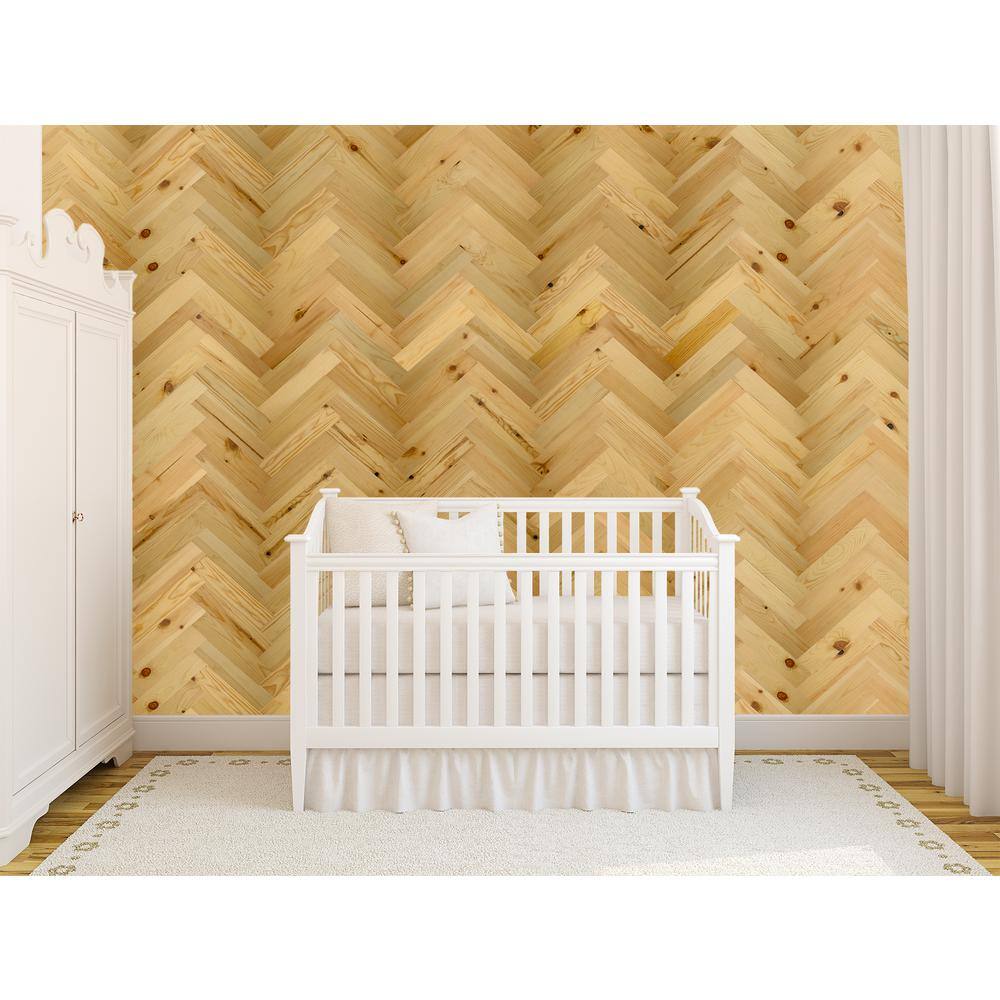 Baxter Blonde Pine Herringbone Peel & Stick Wall Planks