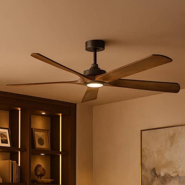 Layton 58.0 in. Indoor/Outdoor Integrated LED Matte Black Ceiling Fan with Remote Control