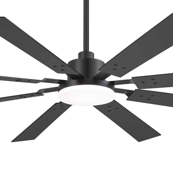 Larrisa 72 in. (6 ft.) Indoor Integrated LED Black Industrial Ceiling Fan with Light and Remote Included