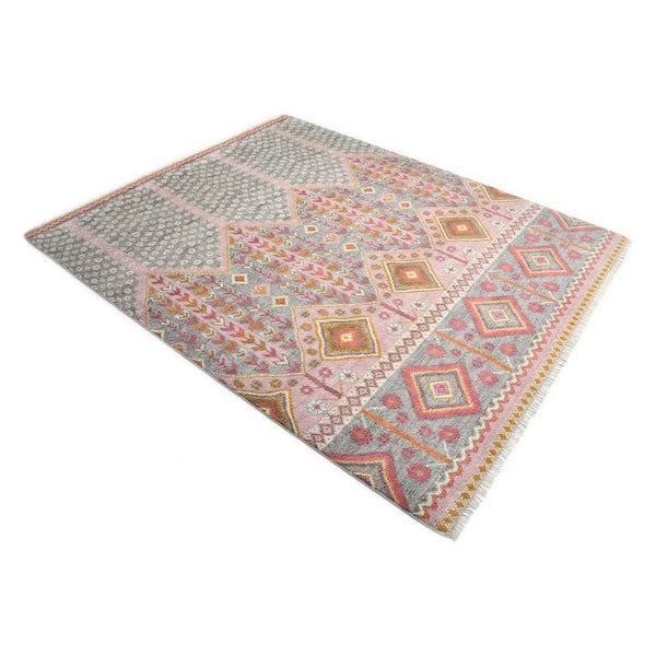 Hudson Handmade Pink 5 ft. x 8 ft. Area Rug