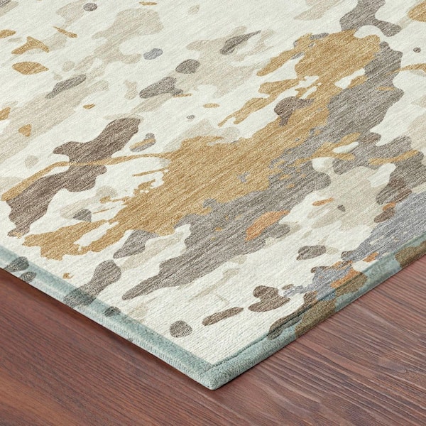 Chantille Machine Washable Indoor/Outdoor Abstract ACN2595 Ivory 8 ft. x 10 ft. Area Rug