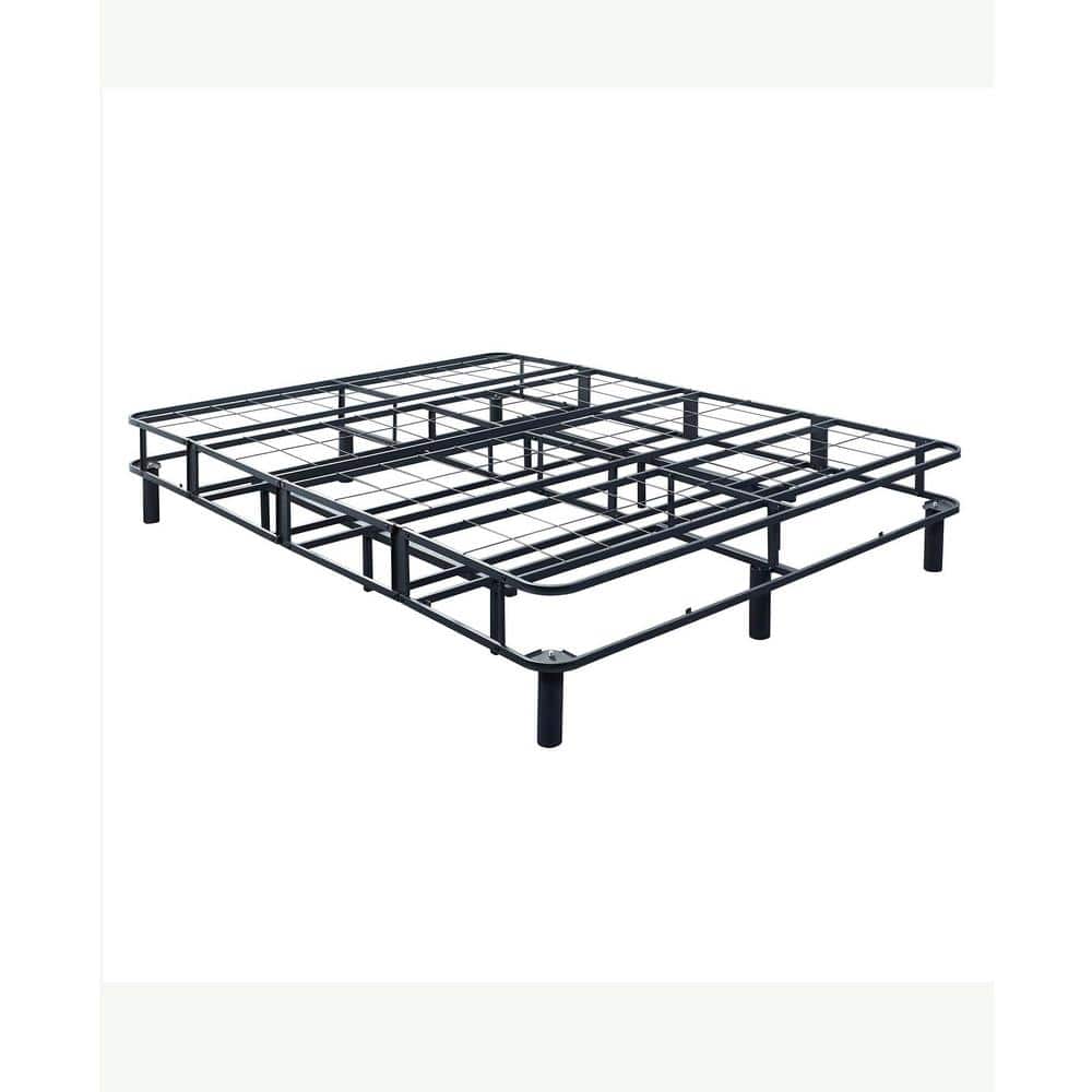 Twin Black Metal Foldable Mattress Foundation with Legs