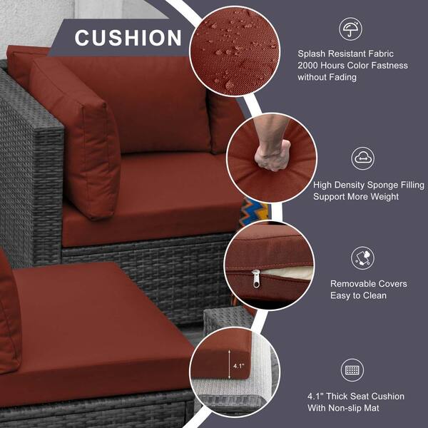 Large red shop cushions for sofas