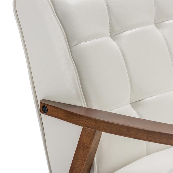 Baxton Studio Masterpiece Mid Century White Faux Leather