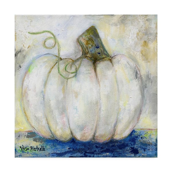 18 in. x 18 in. Pumpkin 3 by Vicki Mcardle Art Floater Frame Home Wall Art