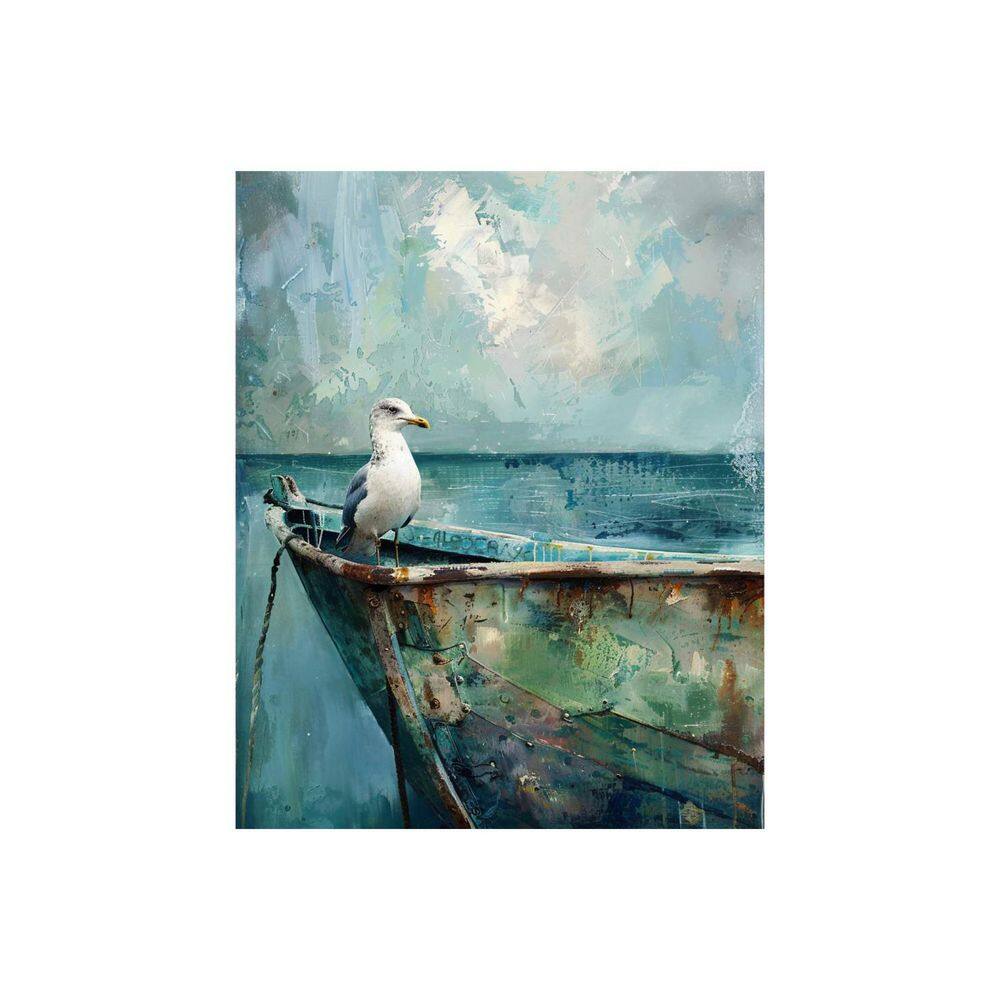 Remedy Seagull And Boat Unframed Canvas Art Print 20 in. x 16 in ...