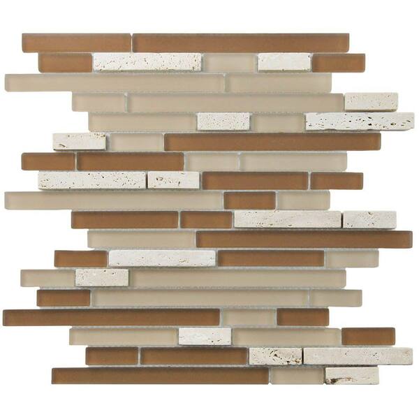 Merola Tile Tessera Piano Breno 11-3/4 in. x 11-7/8 in. x 8 mm Glass and Stone Mosaic Tile