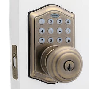 Antique Brass Keypad Electronic Knob Entry Door Lock