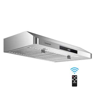 30 in. 700CFM Ducted Under Cabinet Range Hood with Touch Display, LED Lights, and Permanent Filters in Stainless Steel