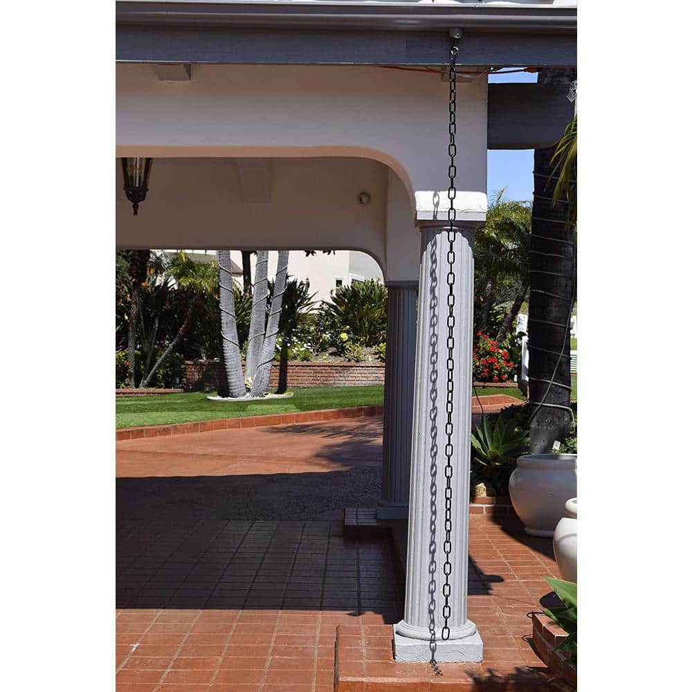 8.5-Foot Black Aluminum Traditional Link Rain Chain