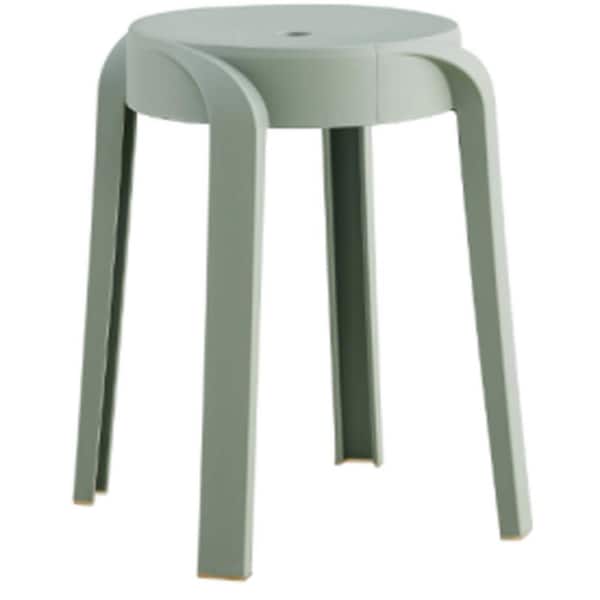 Zeus & Ruta 6-Piece Green Round Stackable Nesting Plastic Outdoor Bar Stool Flexible Seating Decorative Stools Chairs for Patio