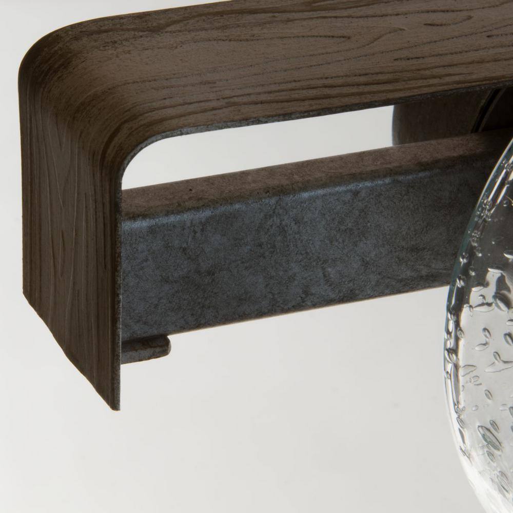 Galvanized Nickel 2-Light Bath Vanity with Clear Glass Shades