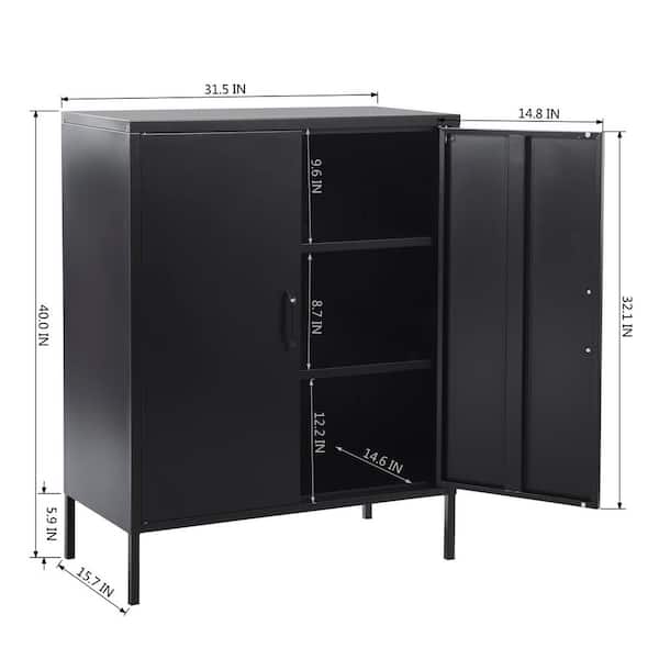 Homy Casa Harland Black Storage Cabinet