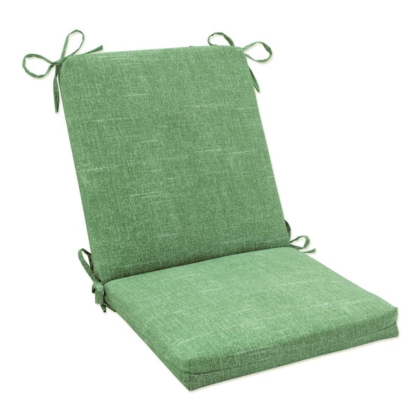 Pillow Perfect Solid Outdoor/Indoor 18 in W x 3 in H Deep Seat, 1-Piece Chair Cushion and Square Corners in Green Tory