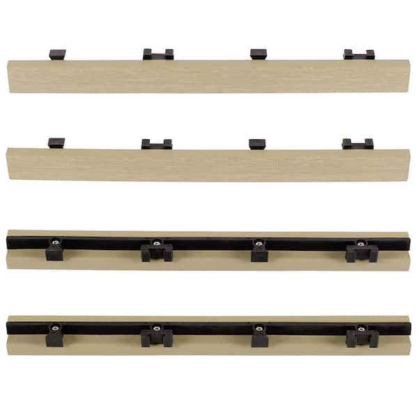 1/12 ft. x 1 ft. Quick Deck Composite Deck Tile Straight Trim in Japanese Cedar (4-Pieces/Box)