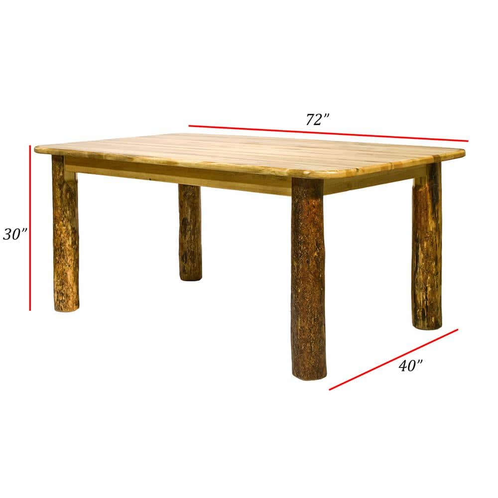Rustic Reclaimed Pine 72" Extendable Dining Table for Six