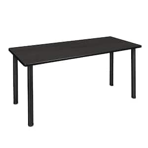 Rumel 66 in. W Ash Grey and Black Square Training Table Writing Desk