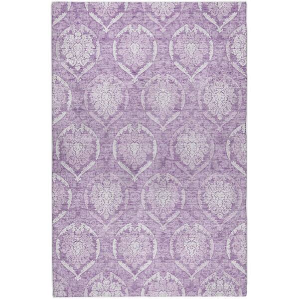 Dream Shag Premium Machine Washable Abstract ADS810 Plum 10 ft. x 14 ft. Area Rug