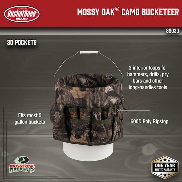 Mossy Oak Camo Bucketeer 5 Gal. Bucket Tool Storage Organizer