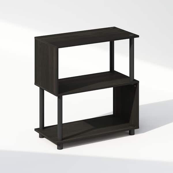 Furinno Reed 25.44 in. Tall Espresso Wood 3-Shelf Bookcase