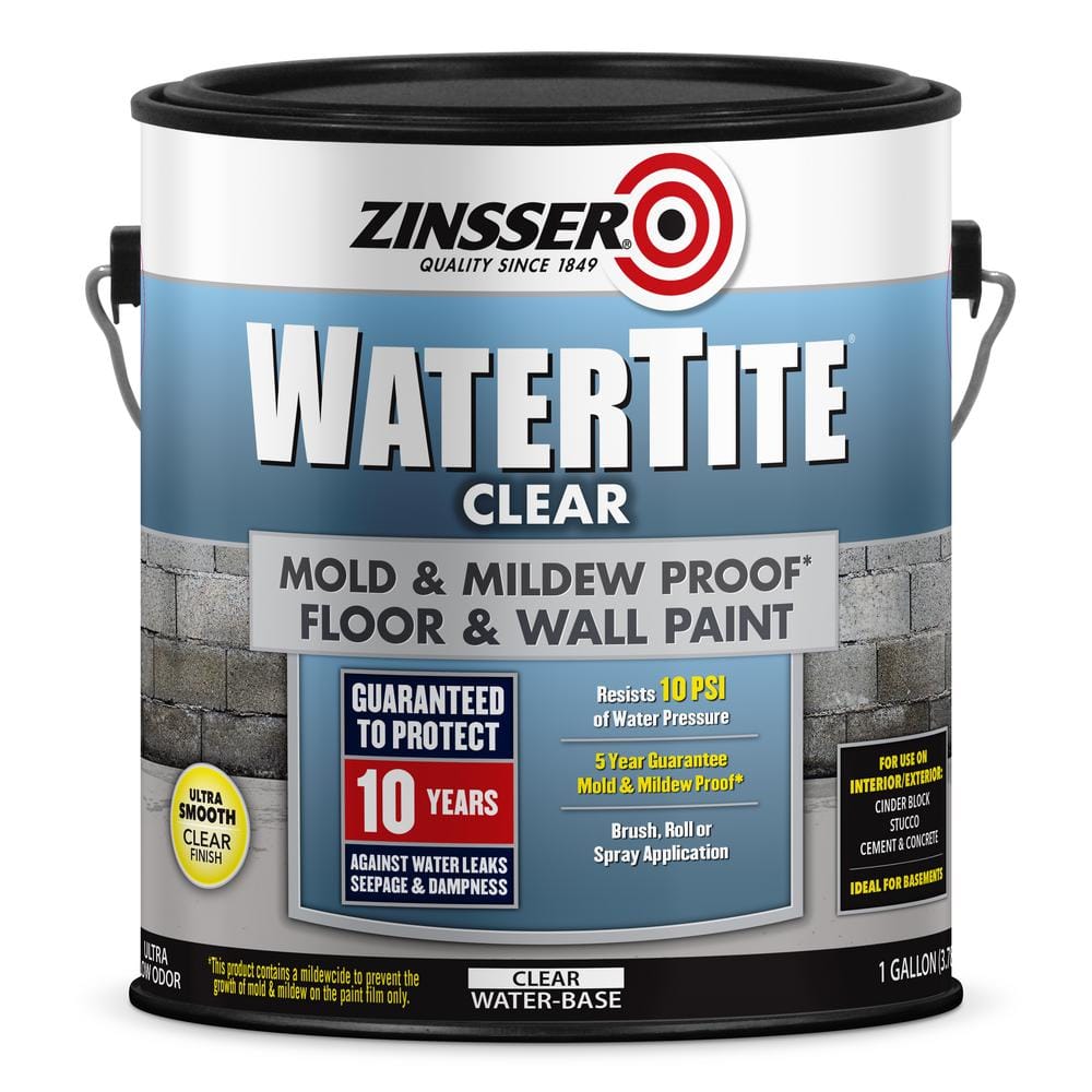 Zinsser 1 gal. Watertite Mold and Mildew-proof Clear Water Based Waterproofing Interior/Exterior Paint (2-Pack)