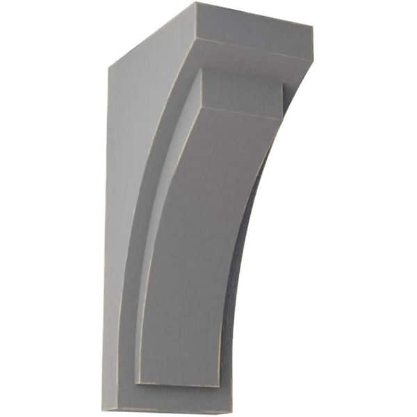 Ekena Millwork 5-1/2 in. x 14 in. x 7-3/4 in. Pebble Grey Jumbo Felix Wood Vintage Decor Corbel
