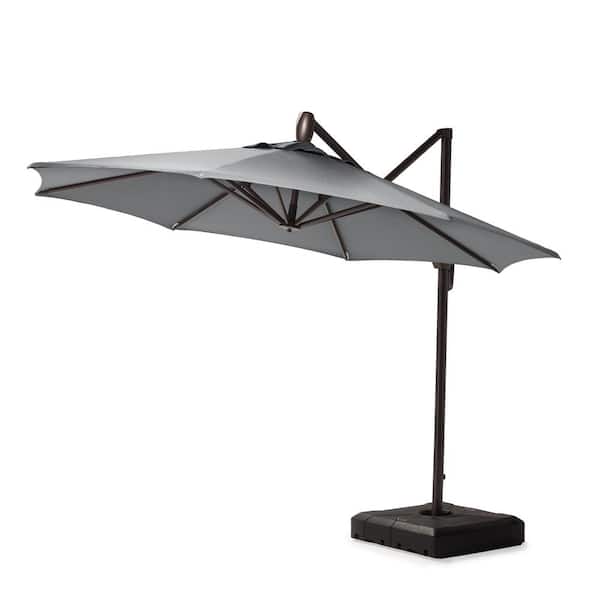 Sun-Ray 9 ft. Steel Market Solar Lighted 8-Rib Round Patio