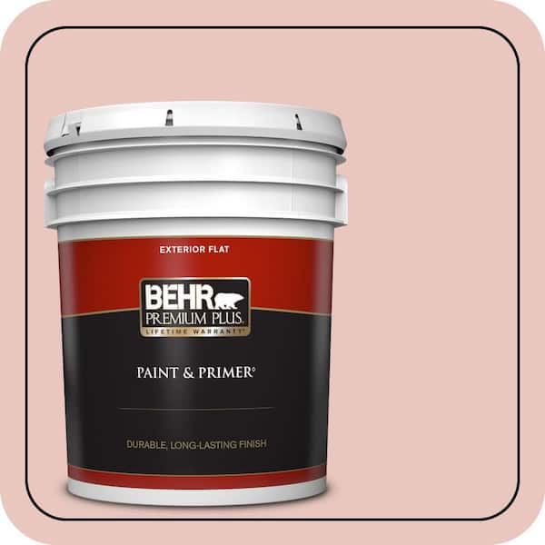 BEHR PREMIUM PLUS 5 gal. #S160-1 Iced Cherry Flat Exterior Paint & Primer