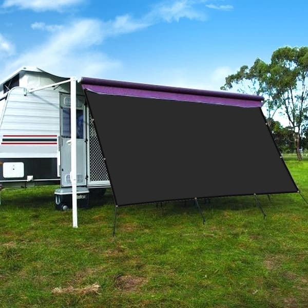 HGmart RV 90% Awning Shade with Privacy Screen Free Kit 8'x10',Black,Durability 