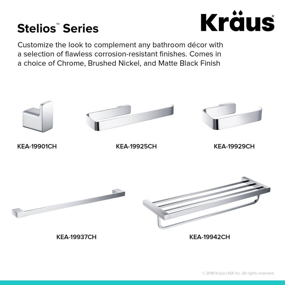 Stelios Chrome Finish Modern Wall Mount Toilet Paper Holder
