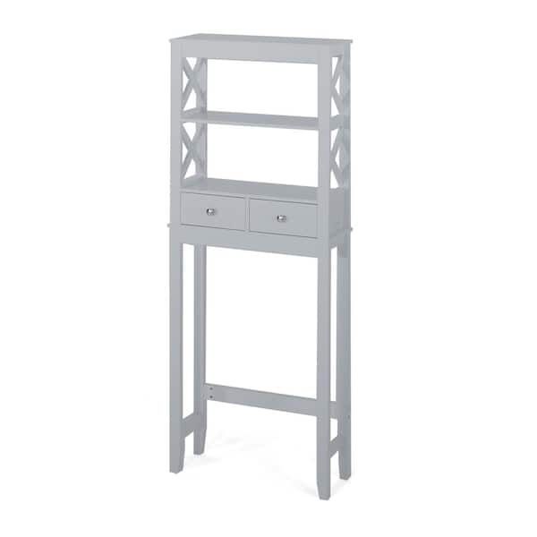 Noble House Mulligan 23.75 in. W x 8.75 in. D x 25.75  in. H Over-The-Toilet Rack in Gray
