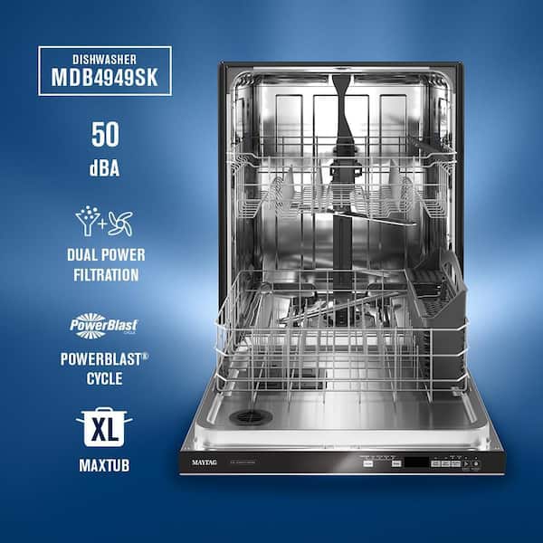 Maytag Dishwasher Stainless Steel Tub (MDB4949SKB) - Black Maytag Dishwasher Stainless Steel Tub (MDB4949SKB) - Black