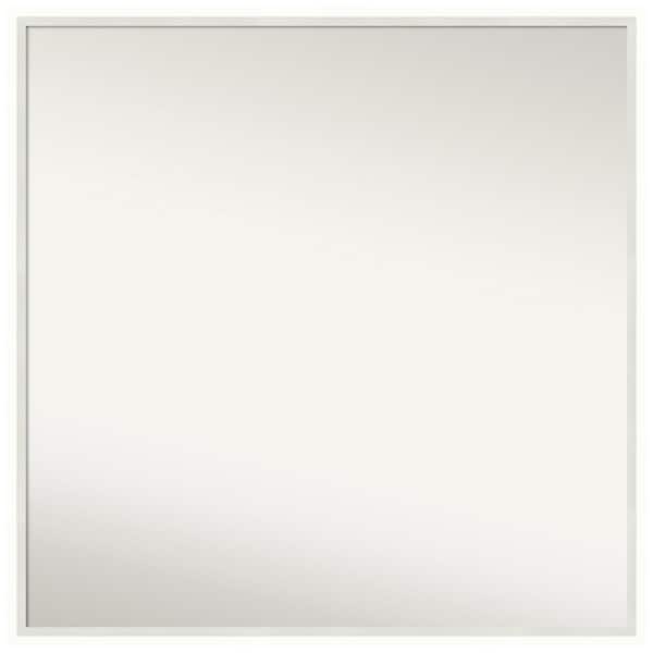 Amanti Art Lucie White 27 in. W x 27 in. H Non-Beveled Wood Bathroom Wall Mirror in White