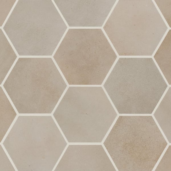 Bedrosians Celine Hexagon 4 in. x 5 in. Matte Taupe Porcelain Floor Tile (4.68 sq. ft./Case)