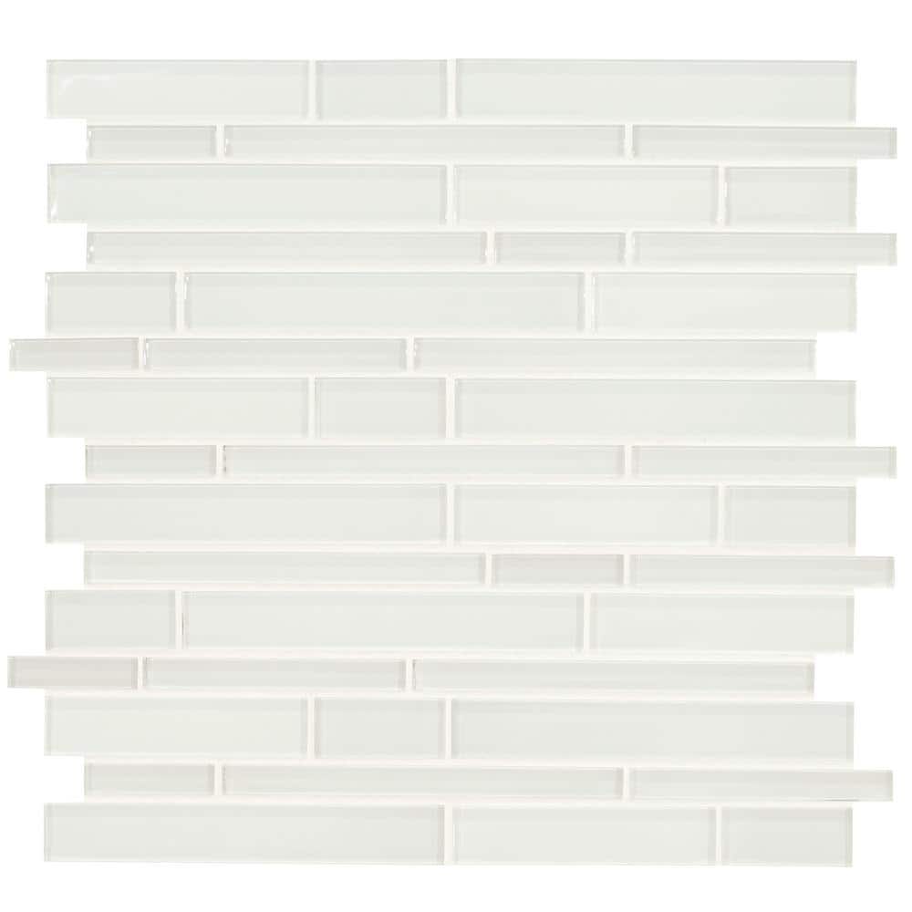 Take Home Tile Sample - Ice Interlocking 6 in. x 6 in. Glass Mesh-Mounted Mosaic Tile price history on PriceWatchPro