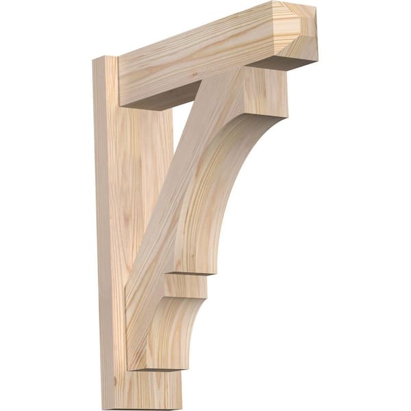 Ekena Millwork 6 in. x 24 in. x 20 in. Douglas Fir Balboa Craftsman Smooth Outlooker