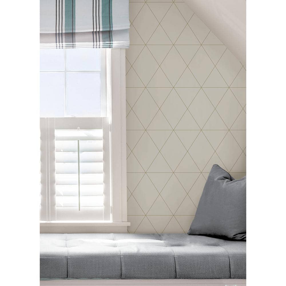 Grey and Gold Geometric Self-Adhesive Vinyl Wallpaper Roll