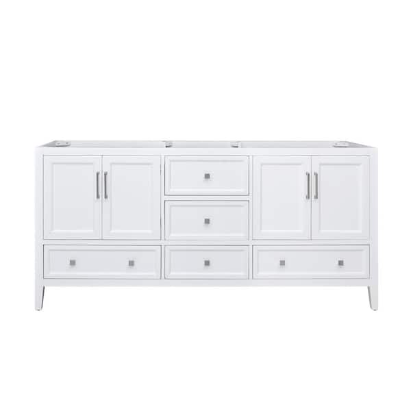 Avanity Everette 72 in. W x 21.5 in. D x 34 in. H Bath Vanity Cabinet without Top in White