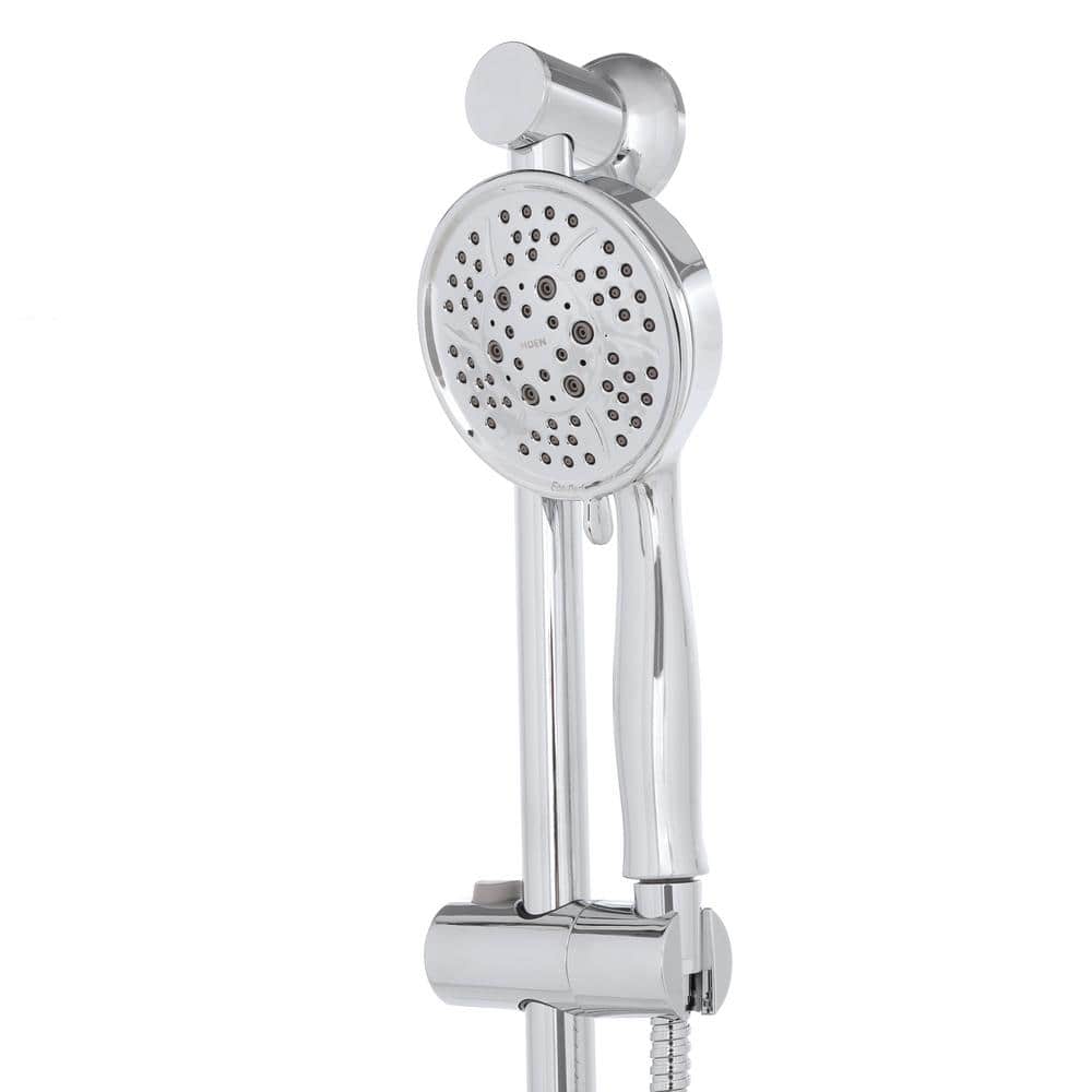 Chrome Adjustable Handheld Showerhead with Slide Bar and Hose