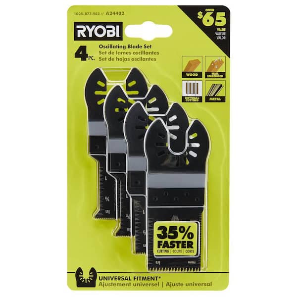 RYOBI 4-Piece Wood and Metal Oscillating Multi-Tool Blade Set