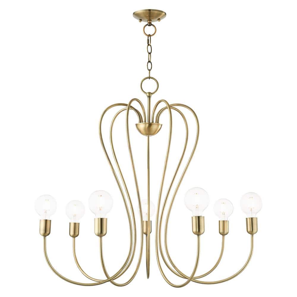 Woodvale 7-Light Antique Brass Chandelier price history on PriceWatchPro